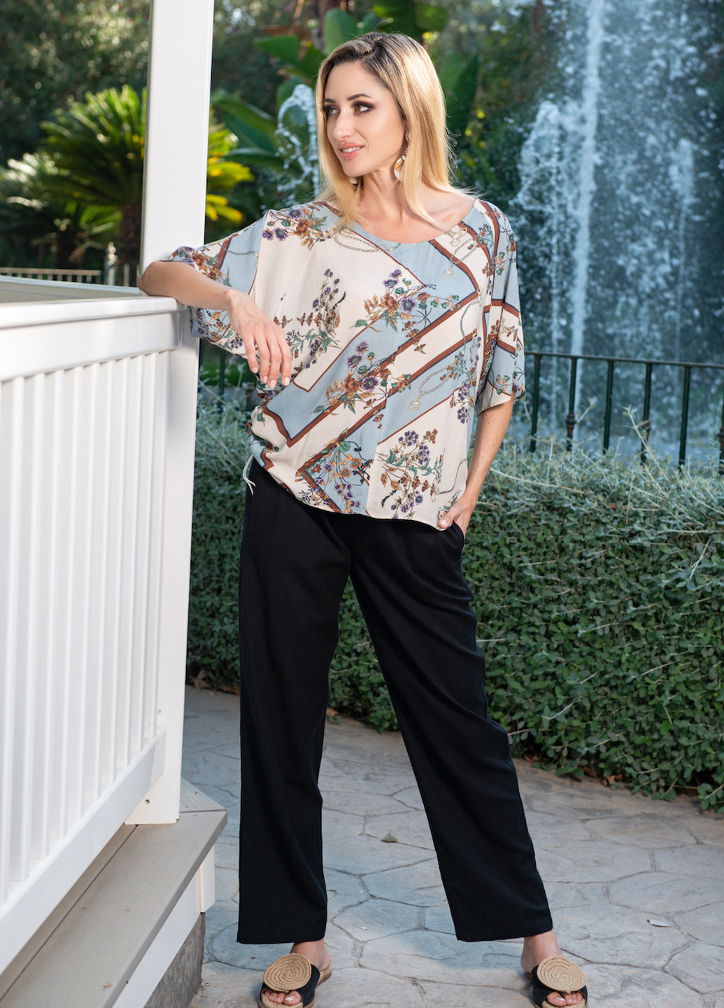 Світло-блакитна блуза Indiano