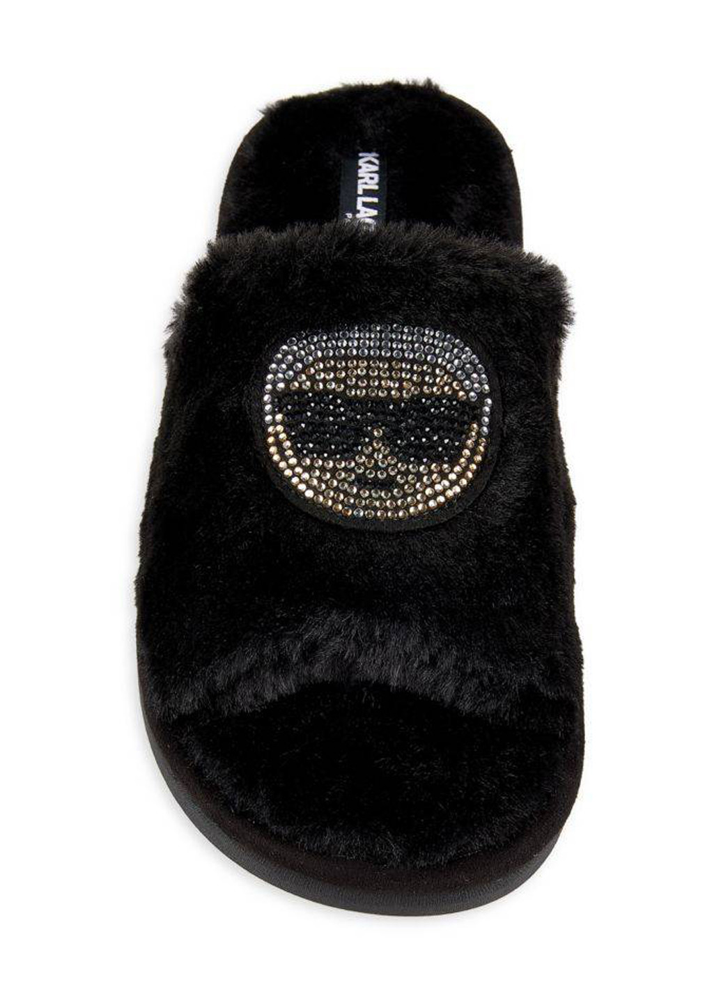 Черные тапочки Karl Lagerfeld со стразами, с логотипом