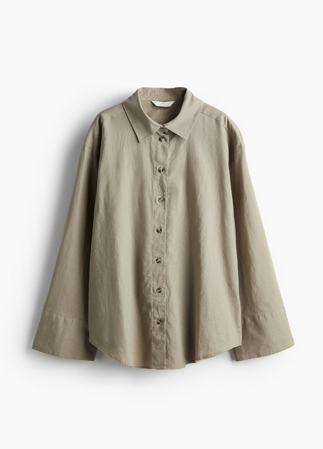 Темно-бежевая кэжуал рубашка однотонная H&M
