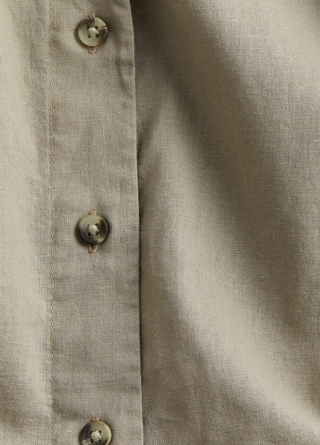 Темно-бежевая кэжуал рубашка однотонная H&M