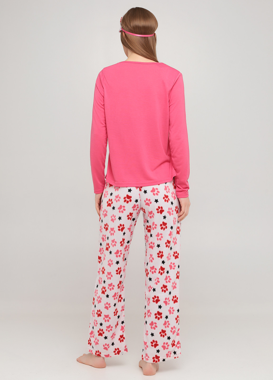 Розовая всесезон пижама (лонгслив, брюки, маска для сна) лонгслив + брюки Studio