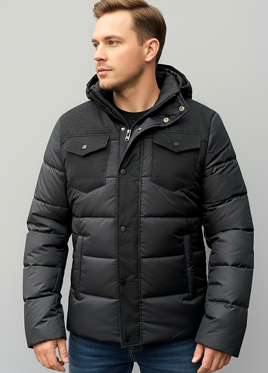 Черная зимняя куртка Sun's House