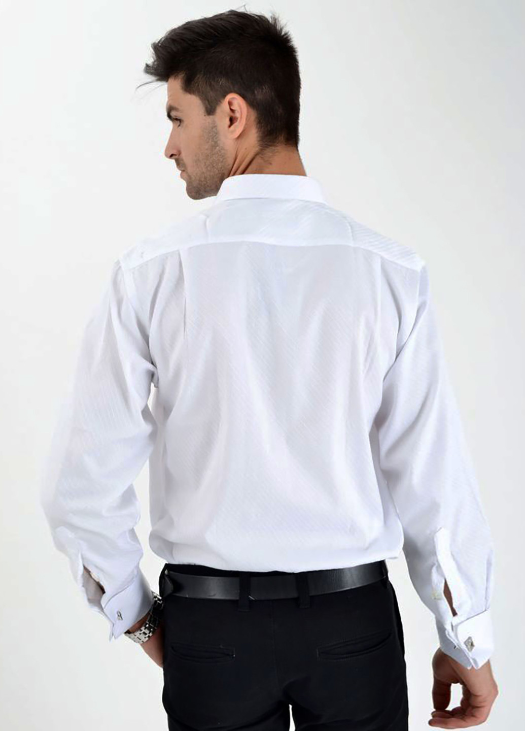 Белая кэжуал рубашка в полоску Ager
