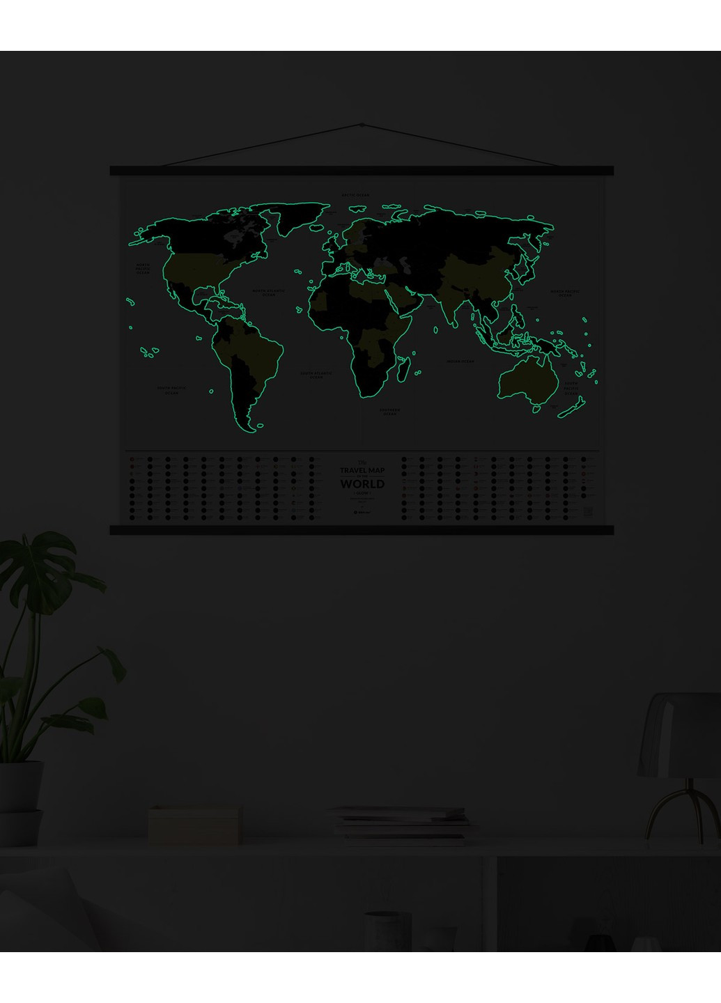 Скретч карта мира "Travel Map Glow World" (тубус) 1DEA.me (254288776)