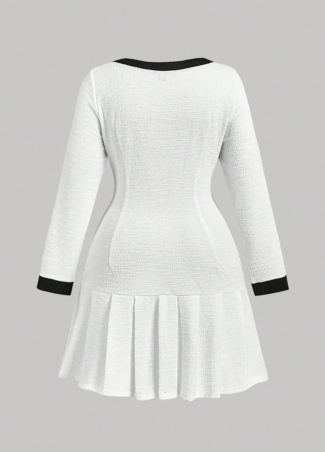 Черно-белое кэжуал платье плиссированное SHEIN колор блок
