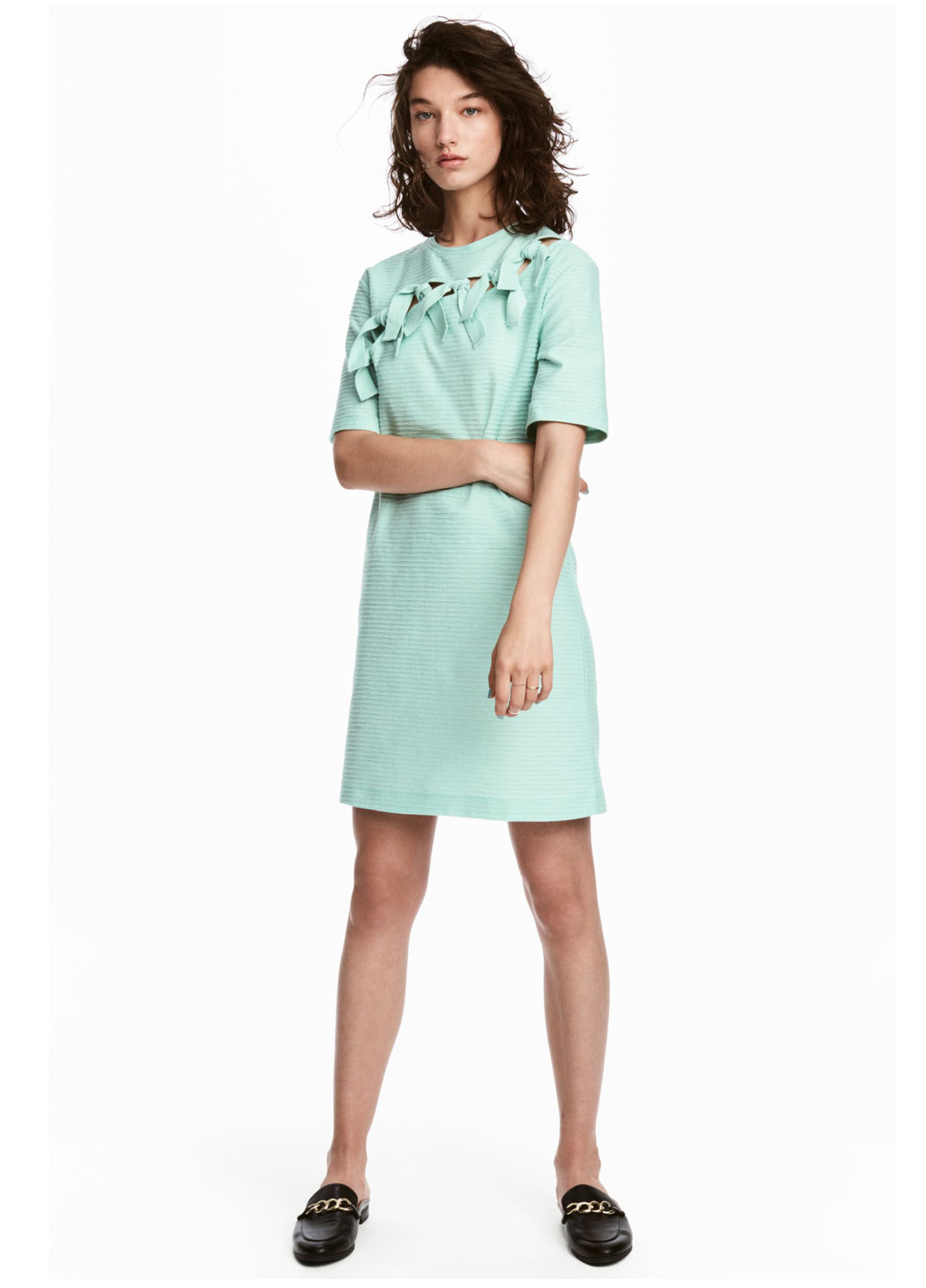 Бірюзова кежуал сукня сукня-футболка H&M