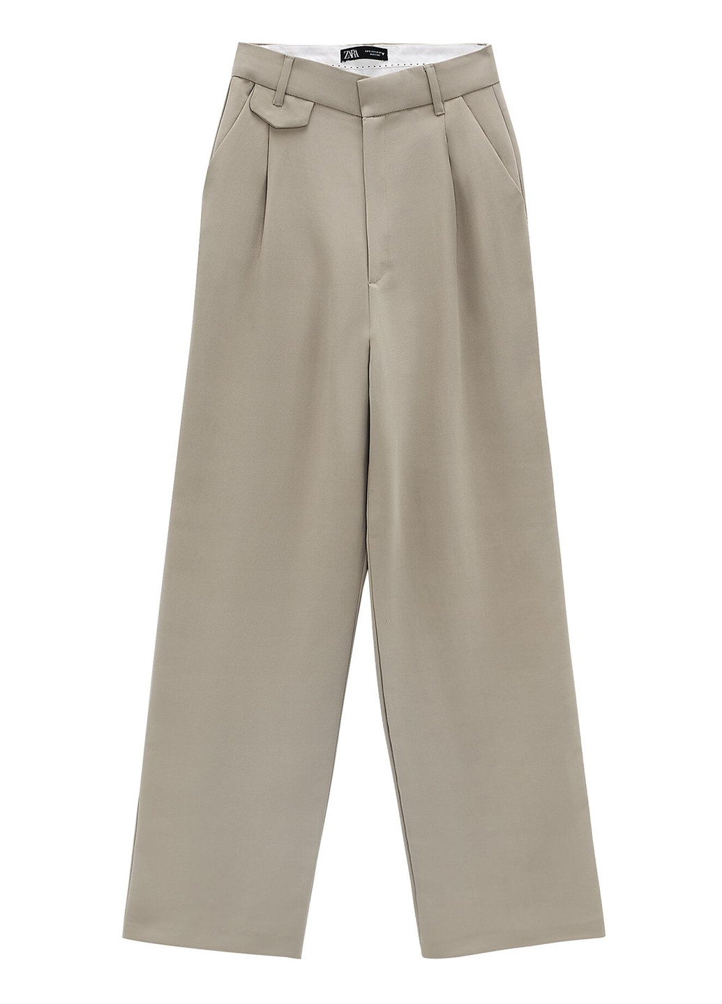 Фисташковые кэжуал демисезонные прямые брюки Zara