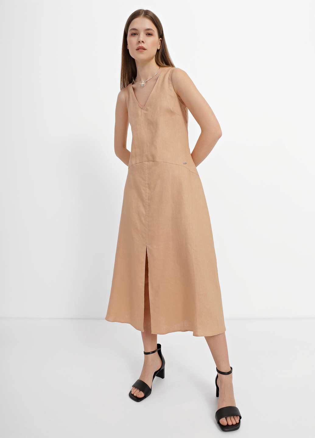 Бежева кежуал сукня а-силует Armani Exchange однотонна