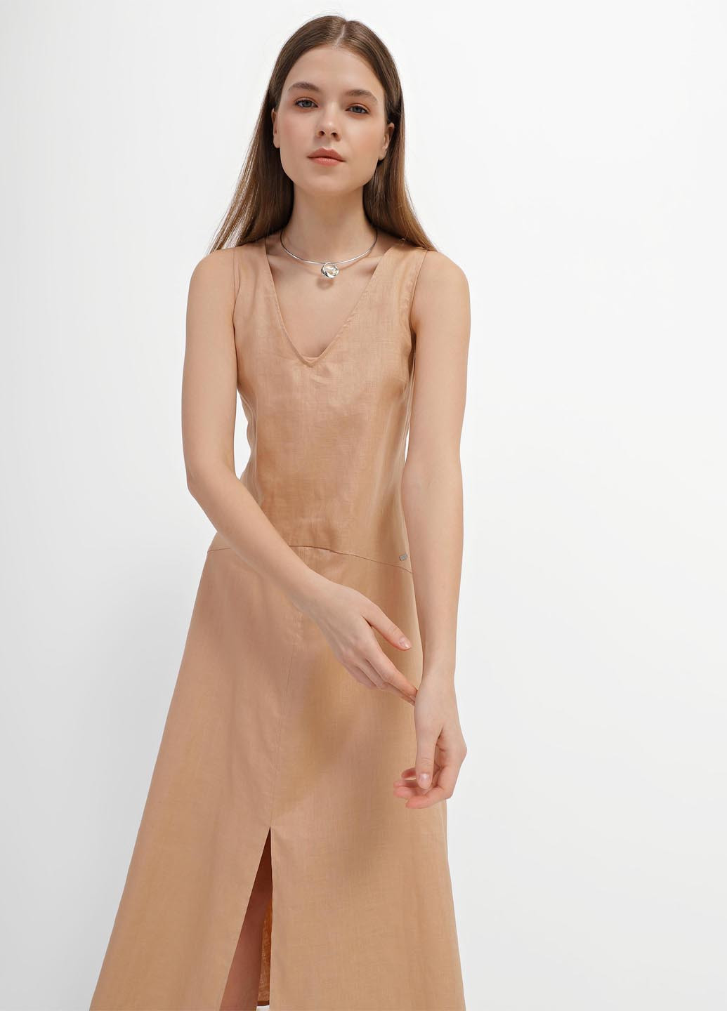 Бежева кежуал сукня а-силует Armani Exchange однотонна