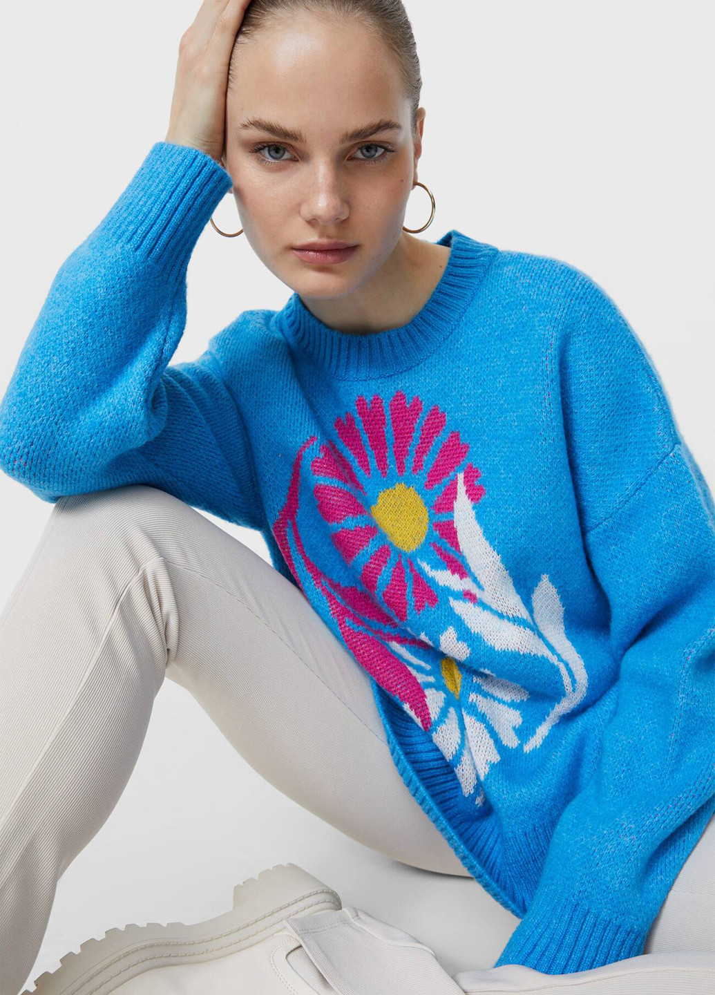 Блакитний демісезонний джемпер джемпер Stradivarius