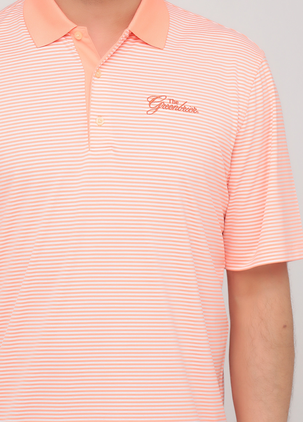 Оранжевая футболка-поло для мужчин Greg Norman в полоску