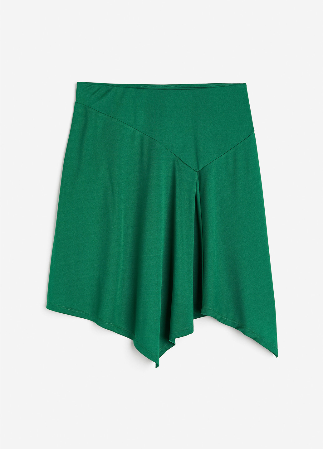 Зеленая кэжуал однотонная юбка H&M клешированная