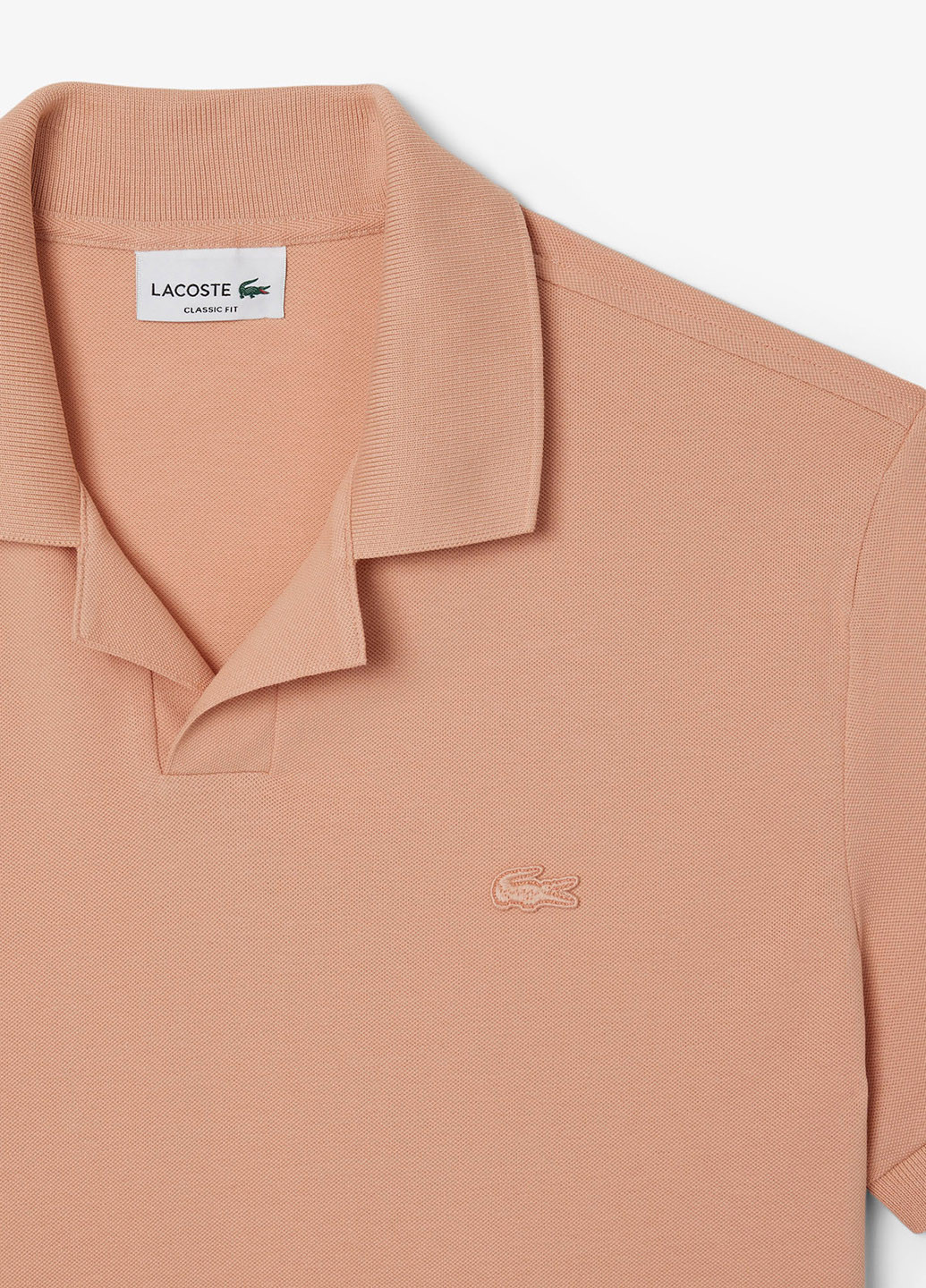 Бежевая футболка-поло для мужчин Lacoste однотонная