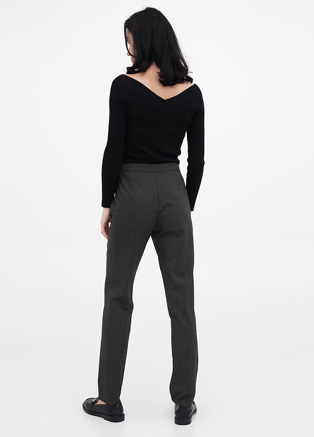 Темно-серые кэжуал демисезонные прямые брюки Diana Gallesi