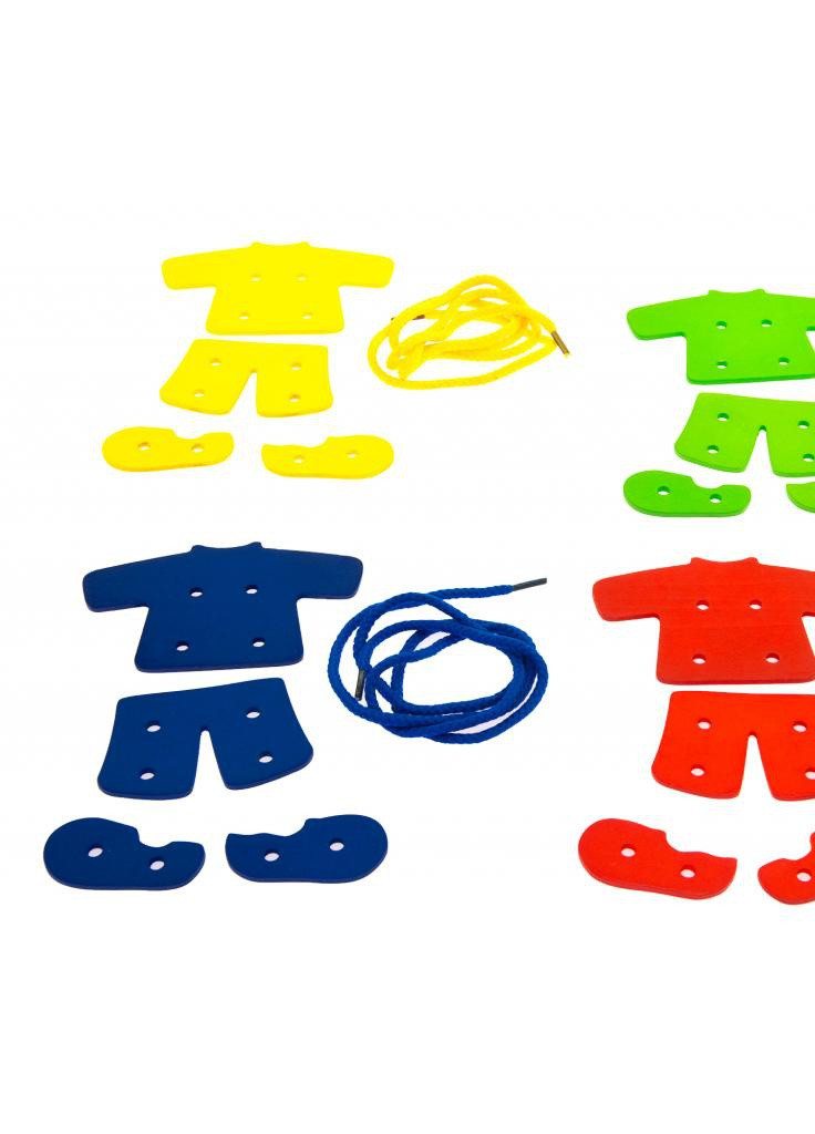 Розвиваюча іграшка Шнуровка Ведмідь з одягом (58929) Goki шнуровка медведь с одеждой (203960705)
