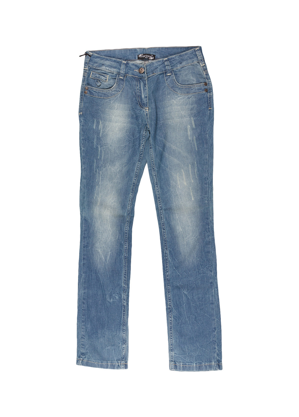 Голубые демисезонные зауженные джинсы Marions