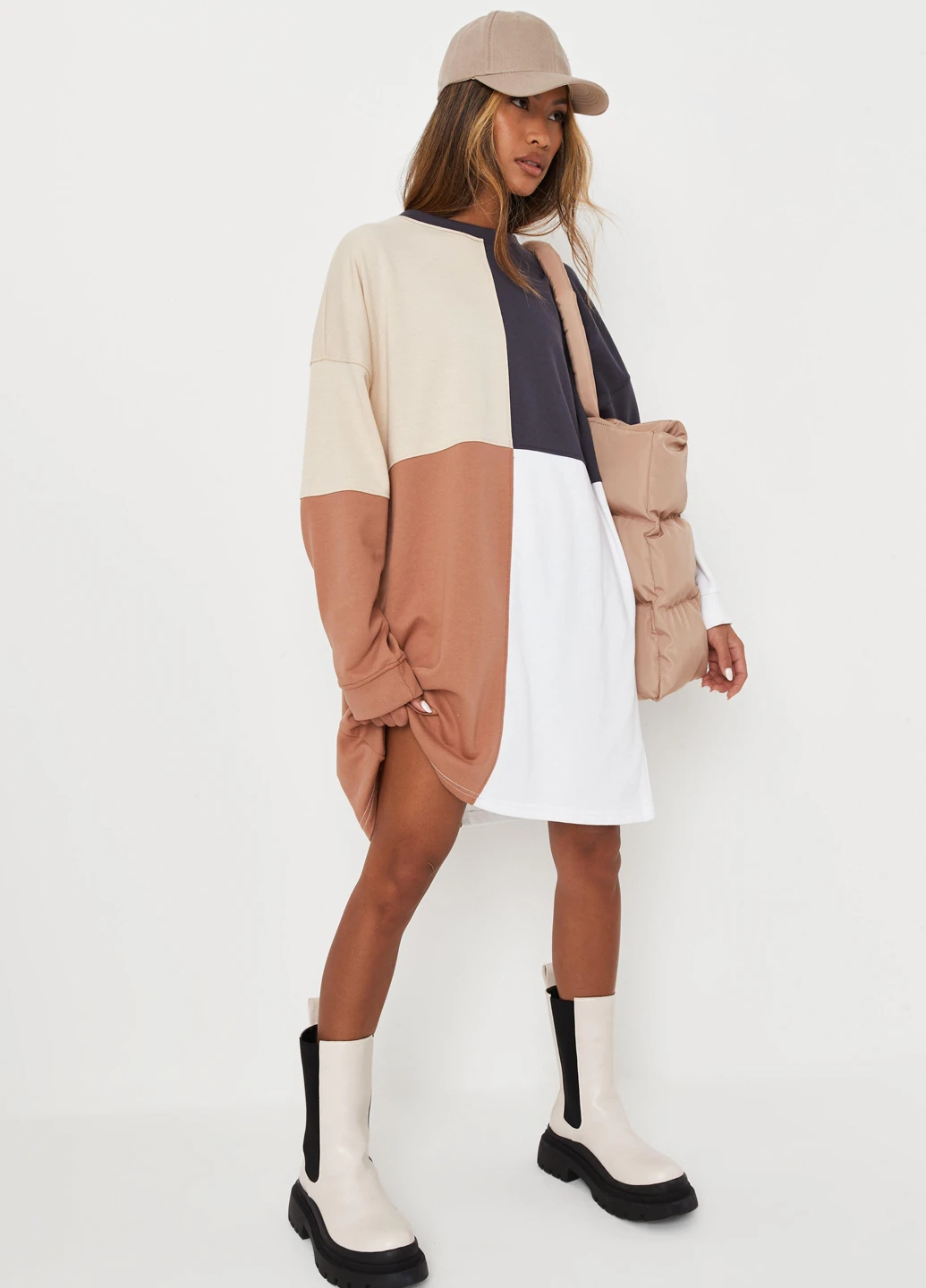Комбинированное кэжуал платье платье-свитшот Missguided колор блок
