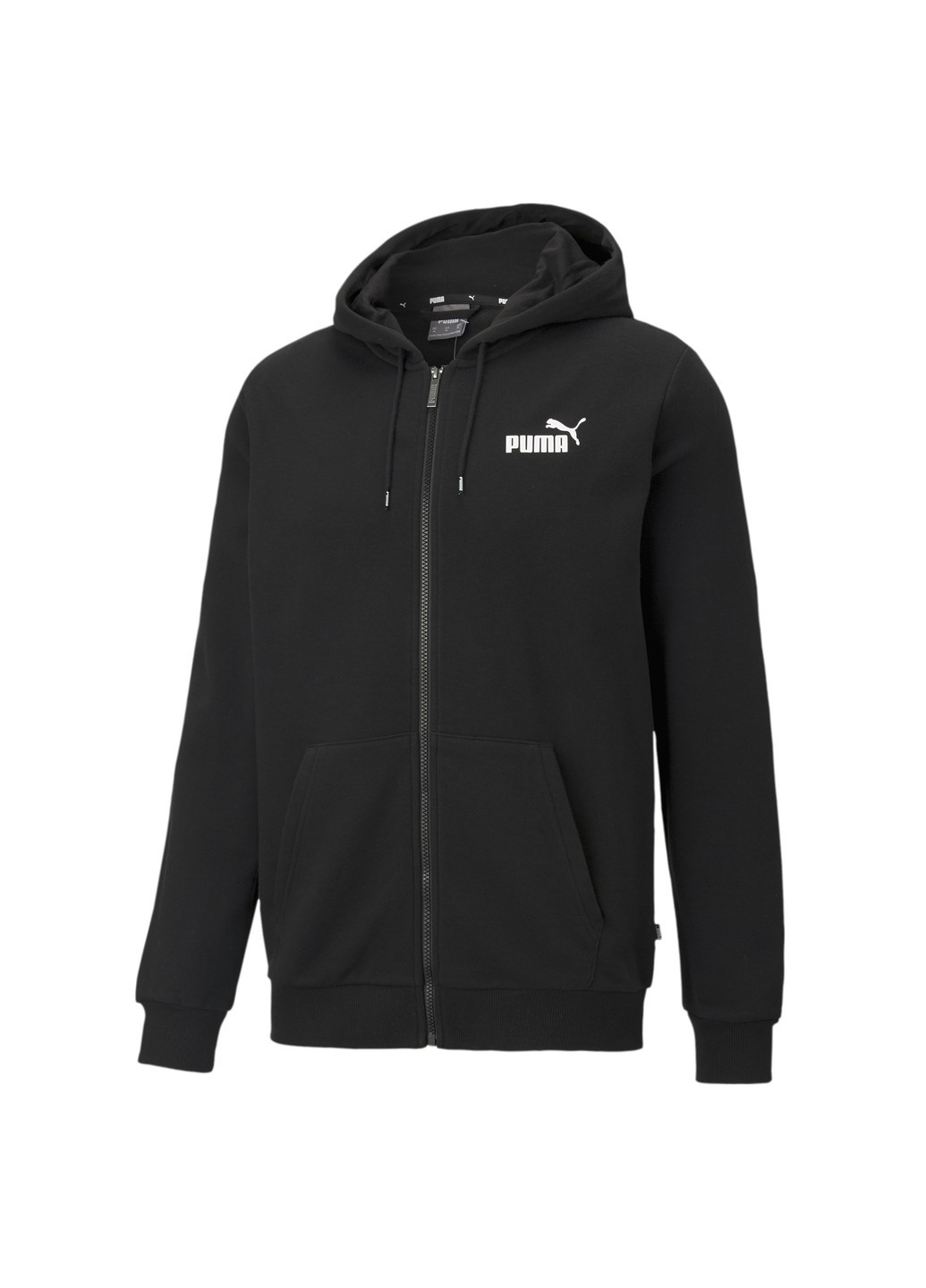 Чорна демісезонна толстовка essentials small logo full-zip men's hoodie Puma