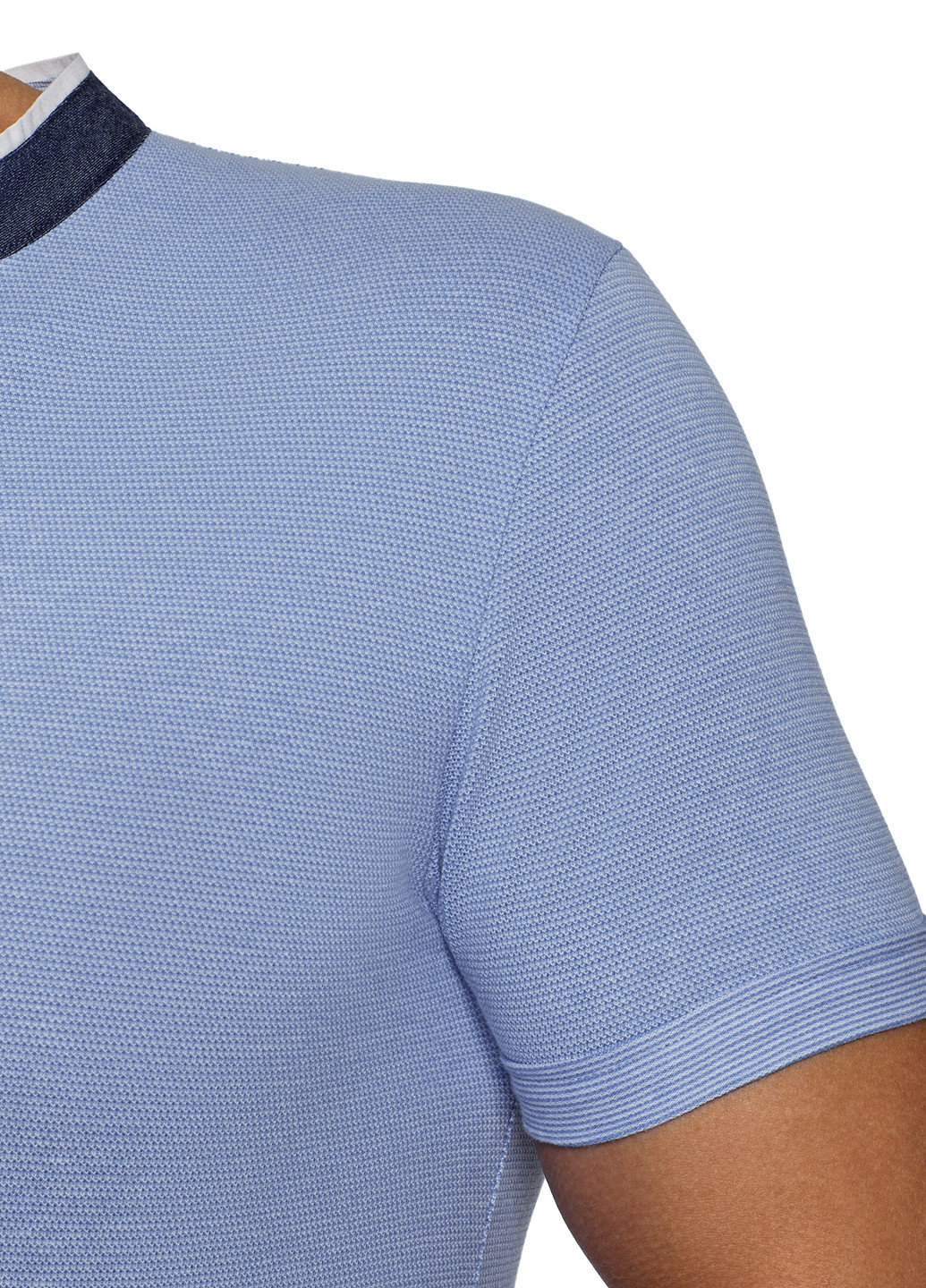 Голубой футболка-поло для мужчин Oodji однотонная