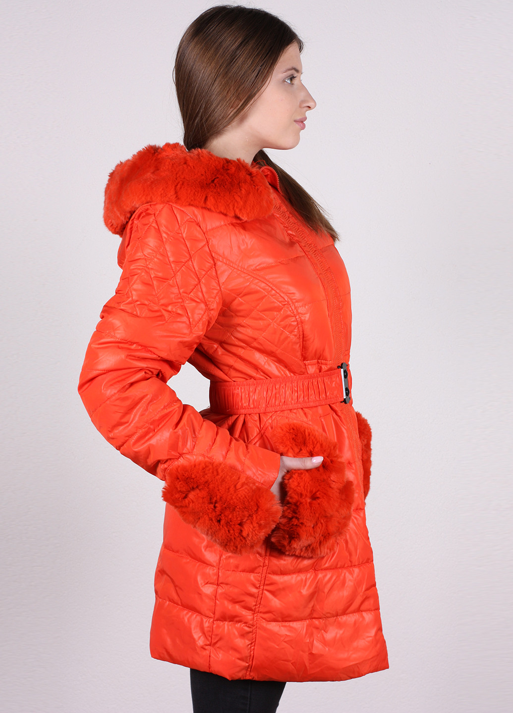 Коралловая зимняя куртка LeeKosta