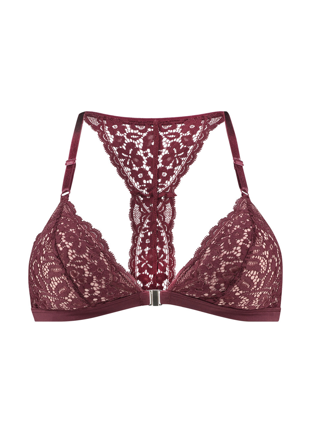Бордовый бралетт бюстгальтер Hunkemoller без косточек полиамид, кружево