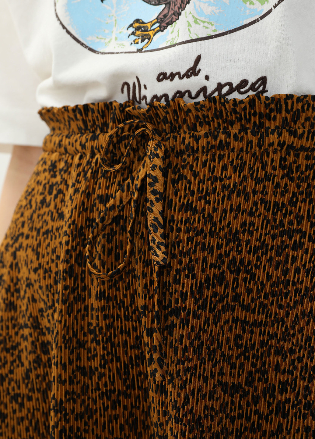 Коричневая кэжуал леопардовая юбка Pimkie клешированная