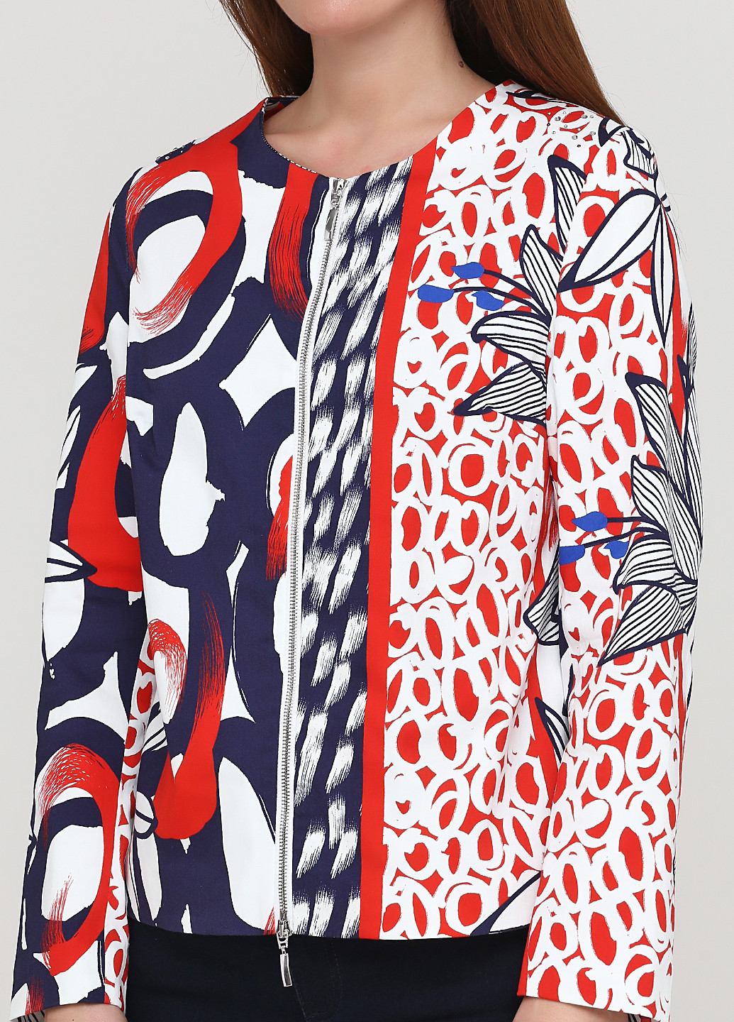 Цветной женский жакет Heine с абстрактным узором - демисезонный