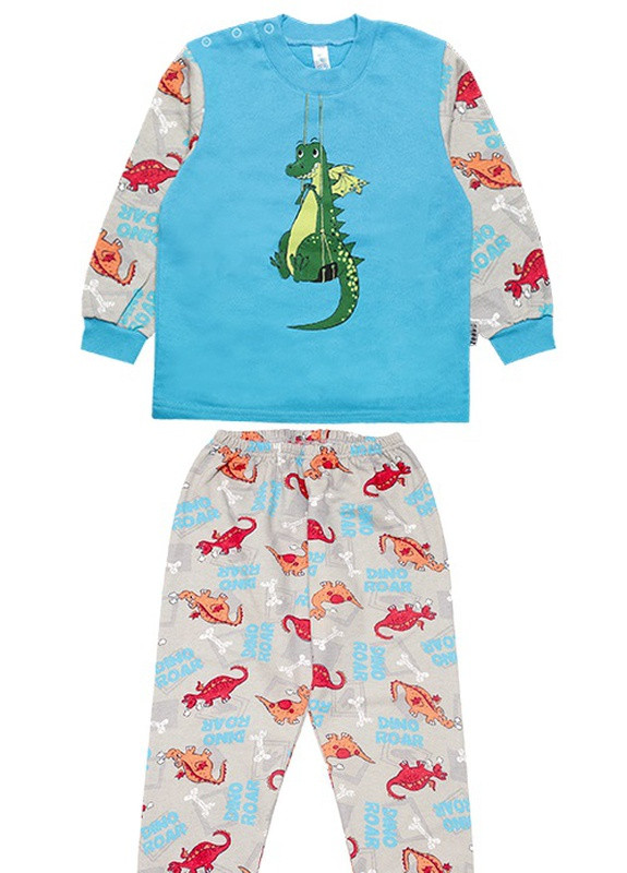 Голубая зимняя детская пижама для мальчика pgm-19-5 Габби