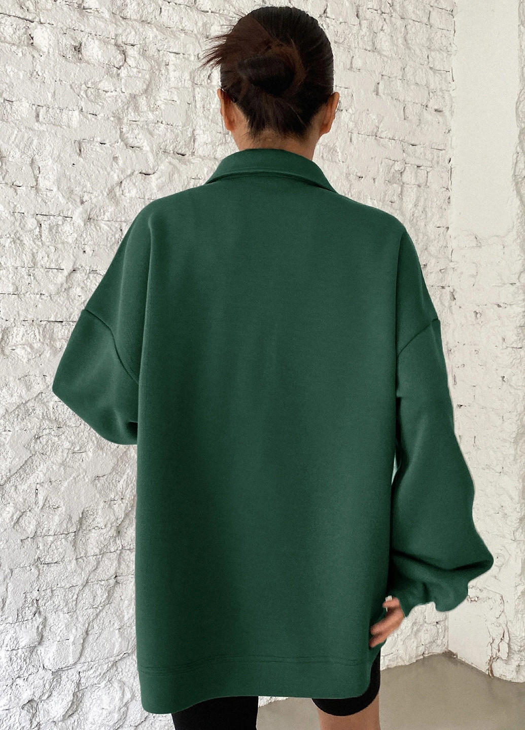 Зеленая женская футболка-поло SHEIN однотонная