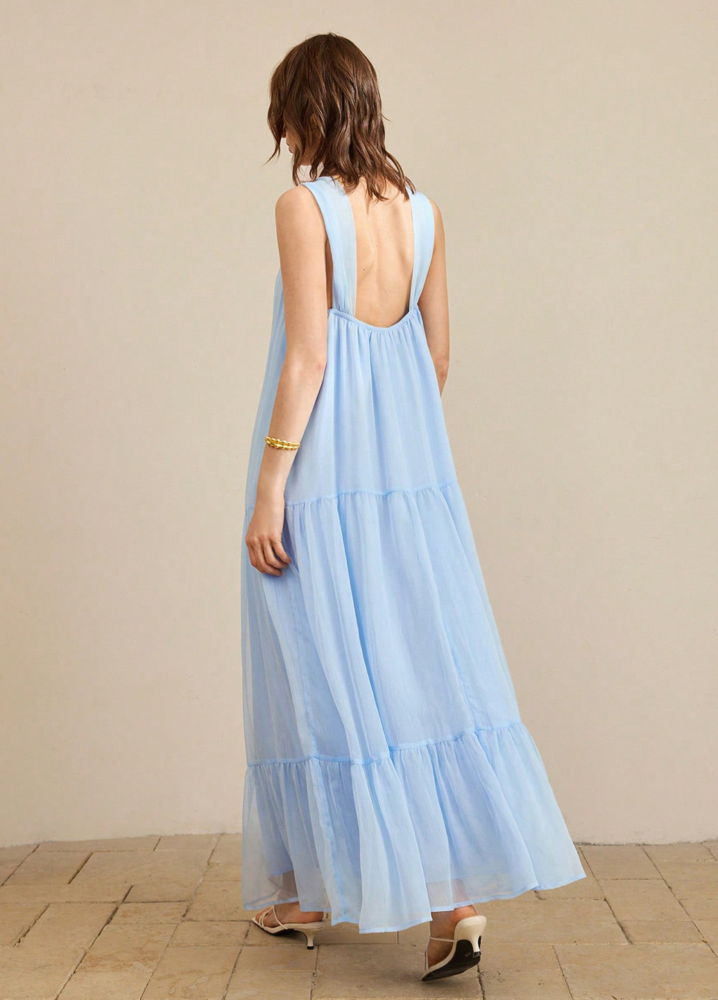 Блакитна кежуал сукня оверсайз SHEIN однотонна