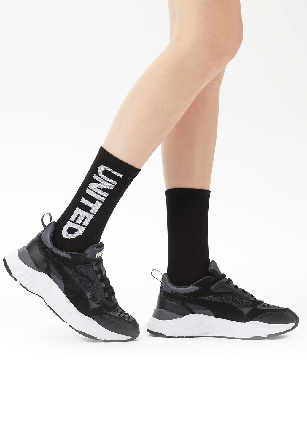 Чорні шкарпетки (2 пари) UNITED4 логотипи (329038209)