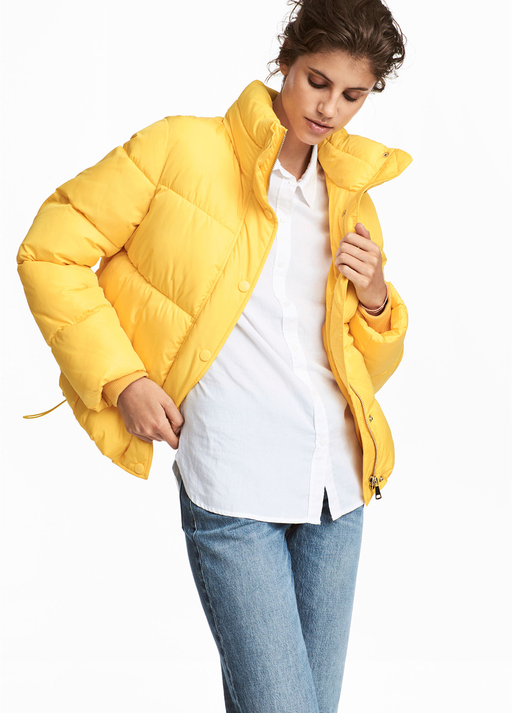Желтая зимняя куртка H&M