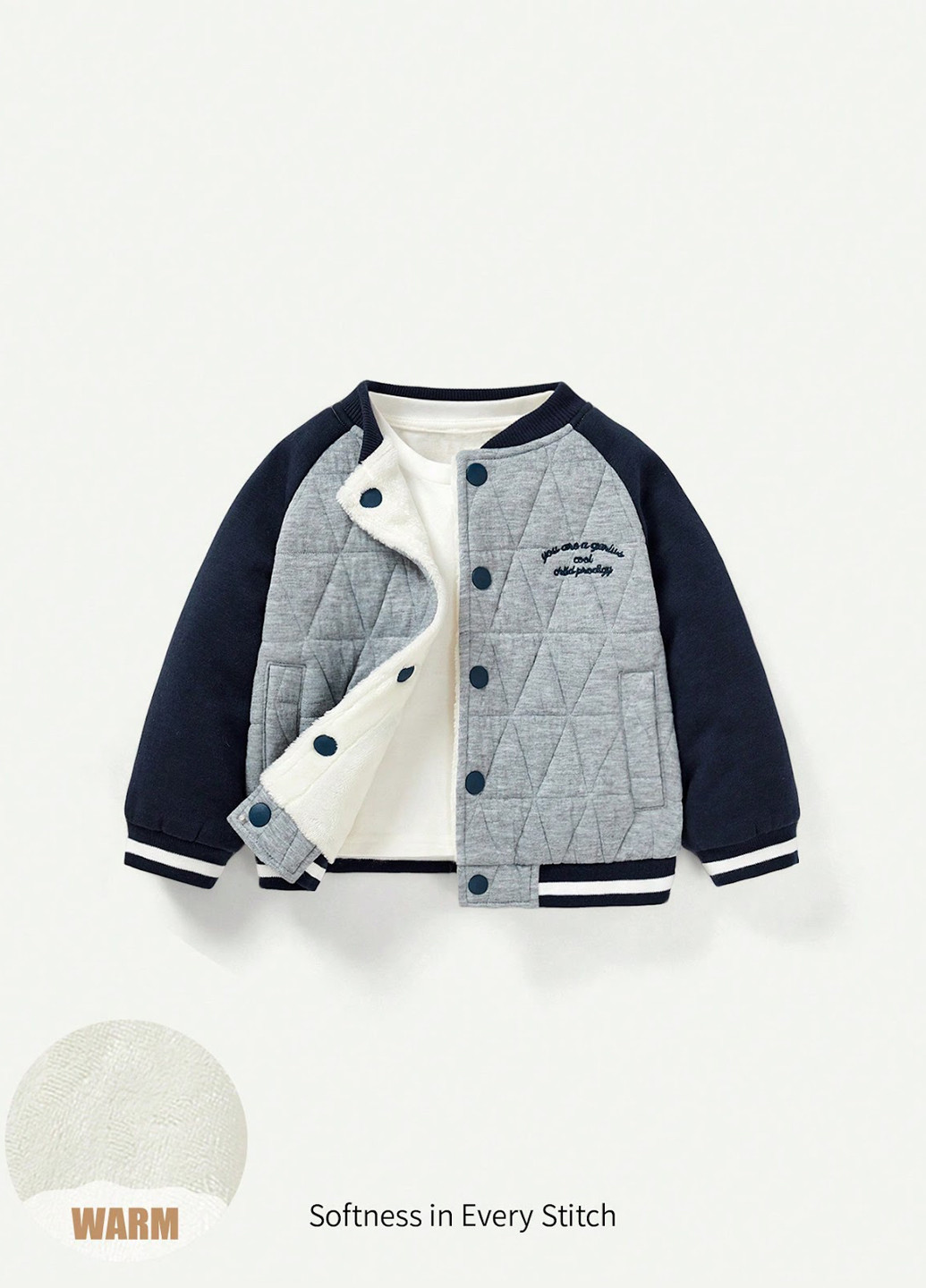 Бомбер SHEIN бейсбольний на кнопках (327827891)