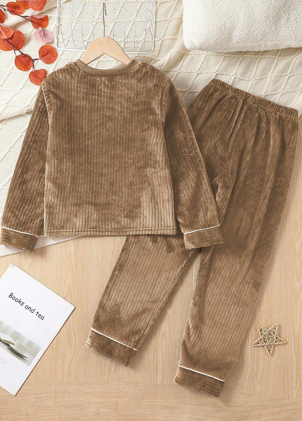 Коричневая всесезон пижама (свитшот, брюки) свитшот + брюки SHEIN