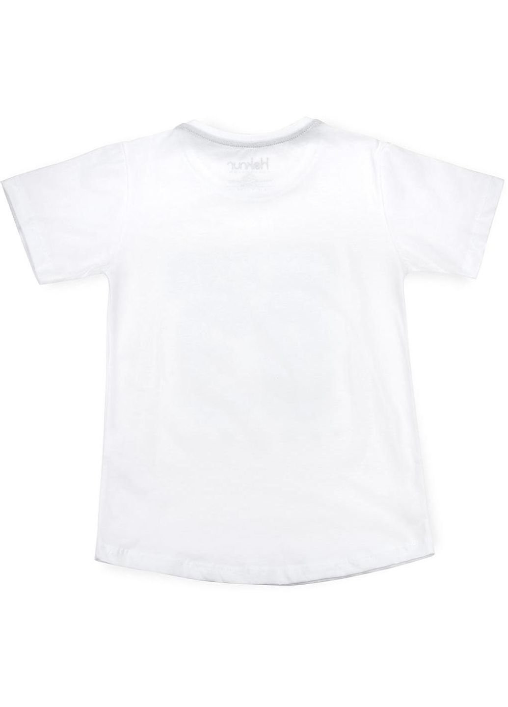 Белая демисезонная футболка детская "cool & free" (6547-140b-white) Haknur