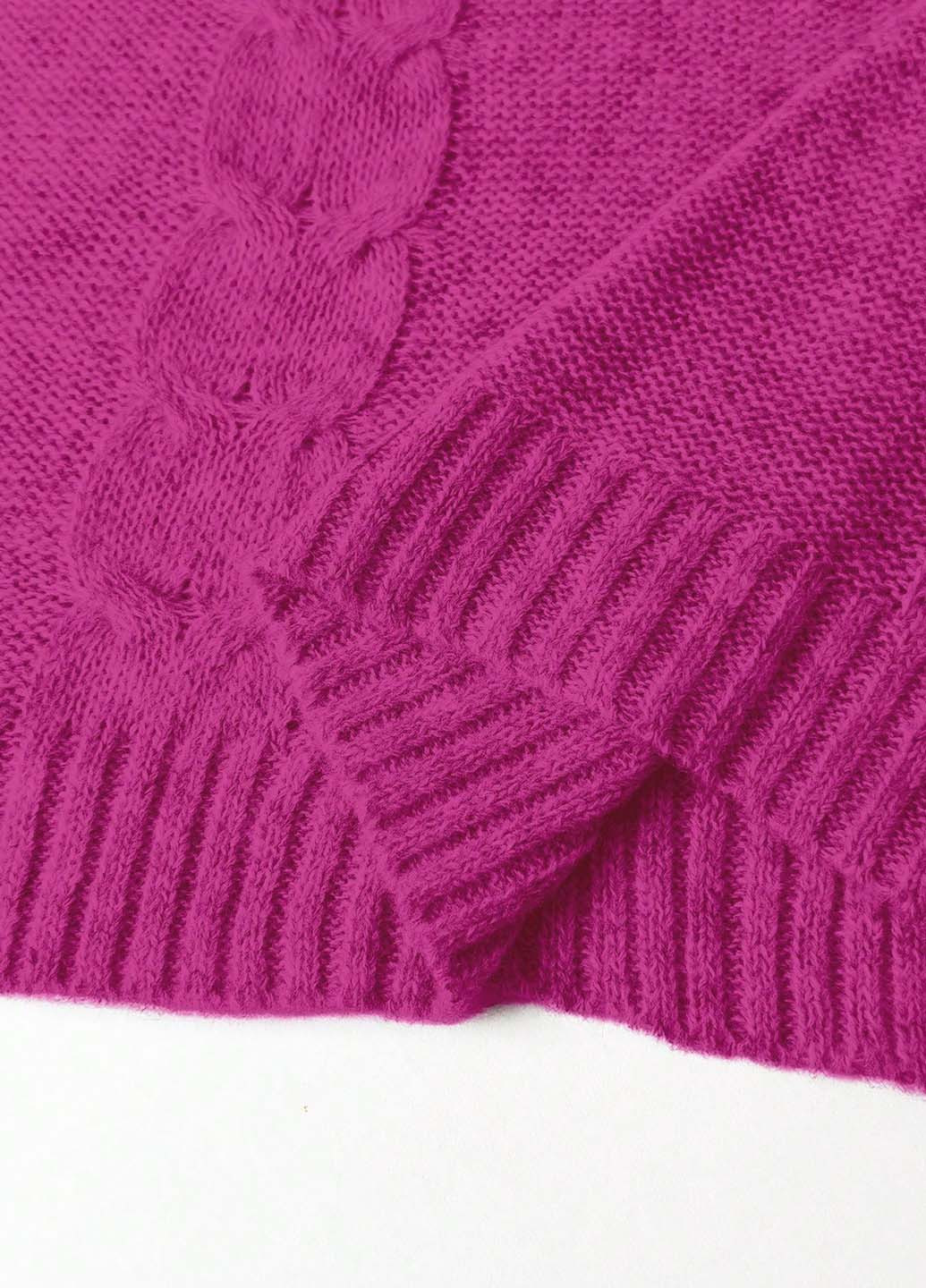 Фуксинова (кольору Фукія) кежуал сукня на запах, сукня светр SHEIN однотонна