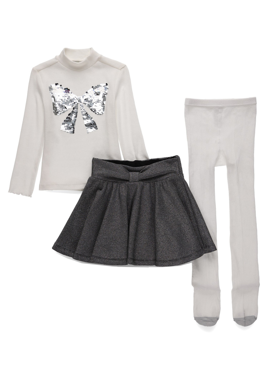 Комбинированный демисезонный комплект (гольф, юбка, колготки) C&A