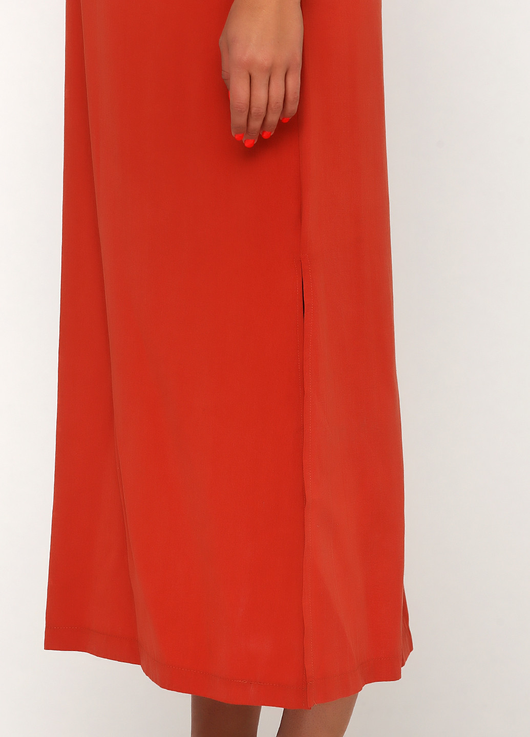 Терракотовое кэжуал платье Via Delle Rose однотонное