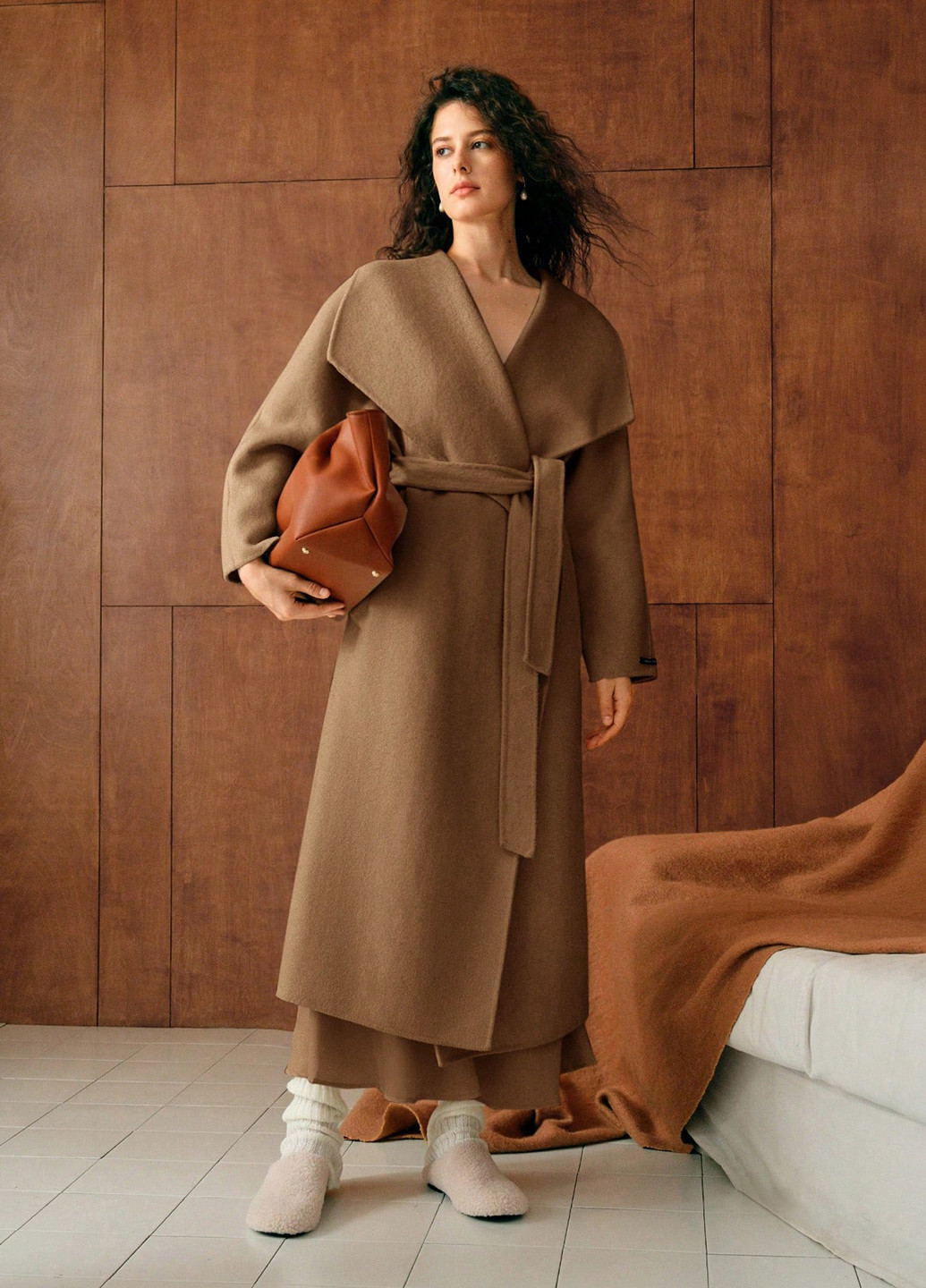 Світло-коричневе демісезонне Пальто SHEIN