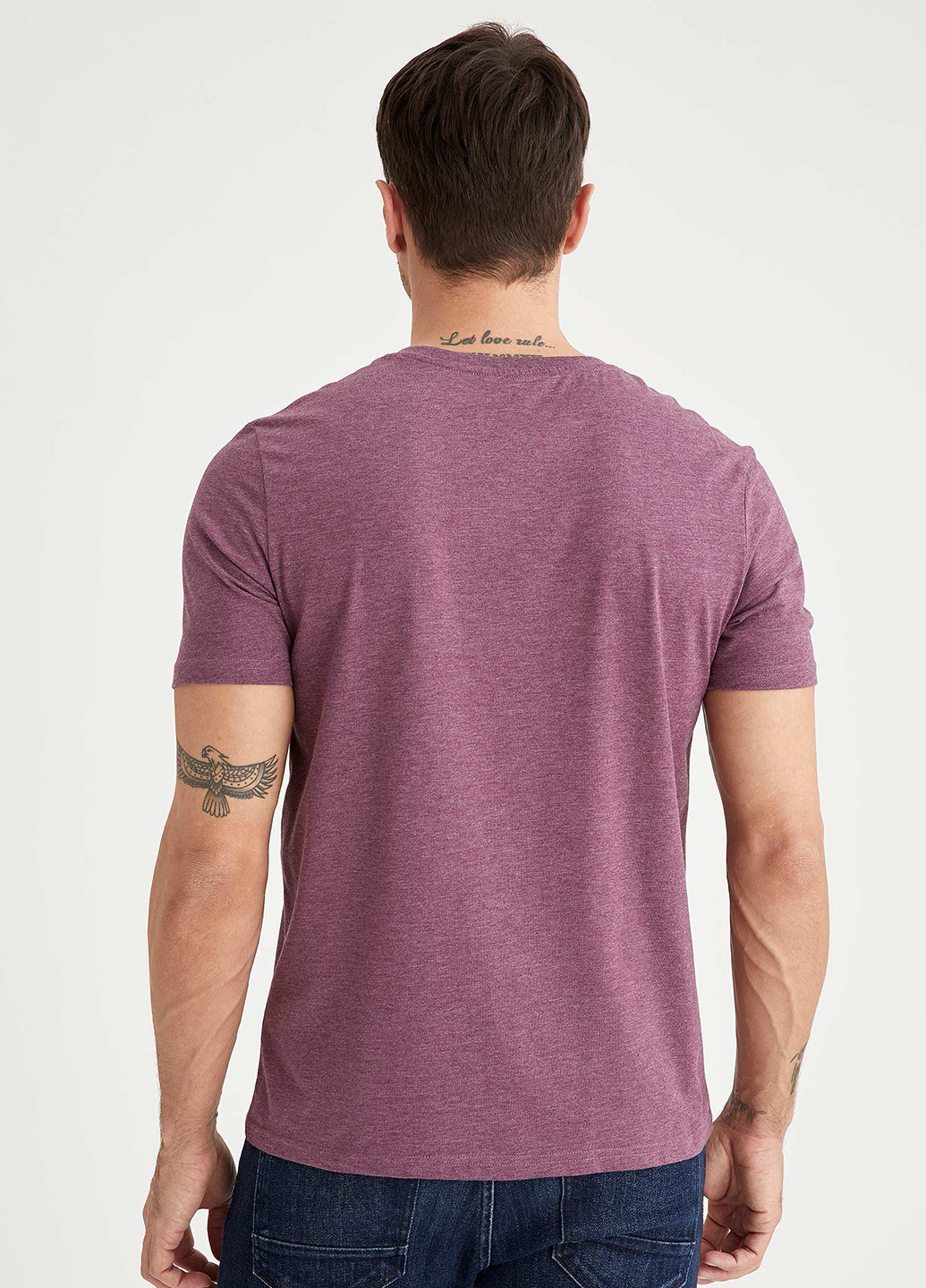 Светло-пурпурная летняя футболка DeFacto