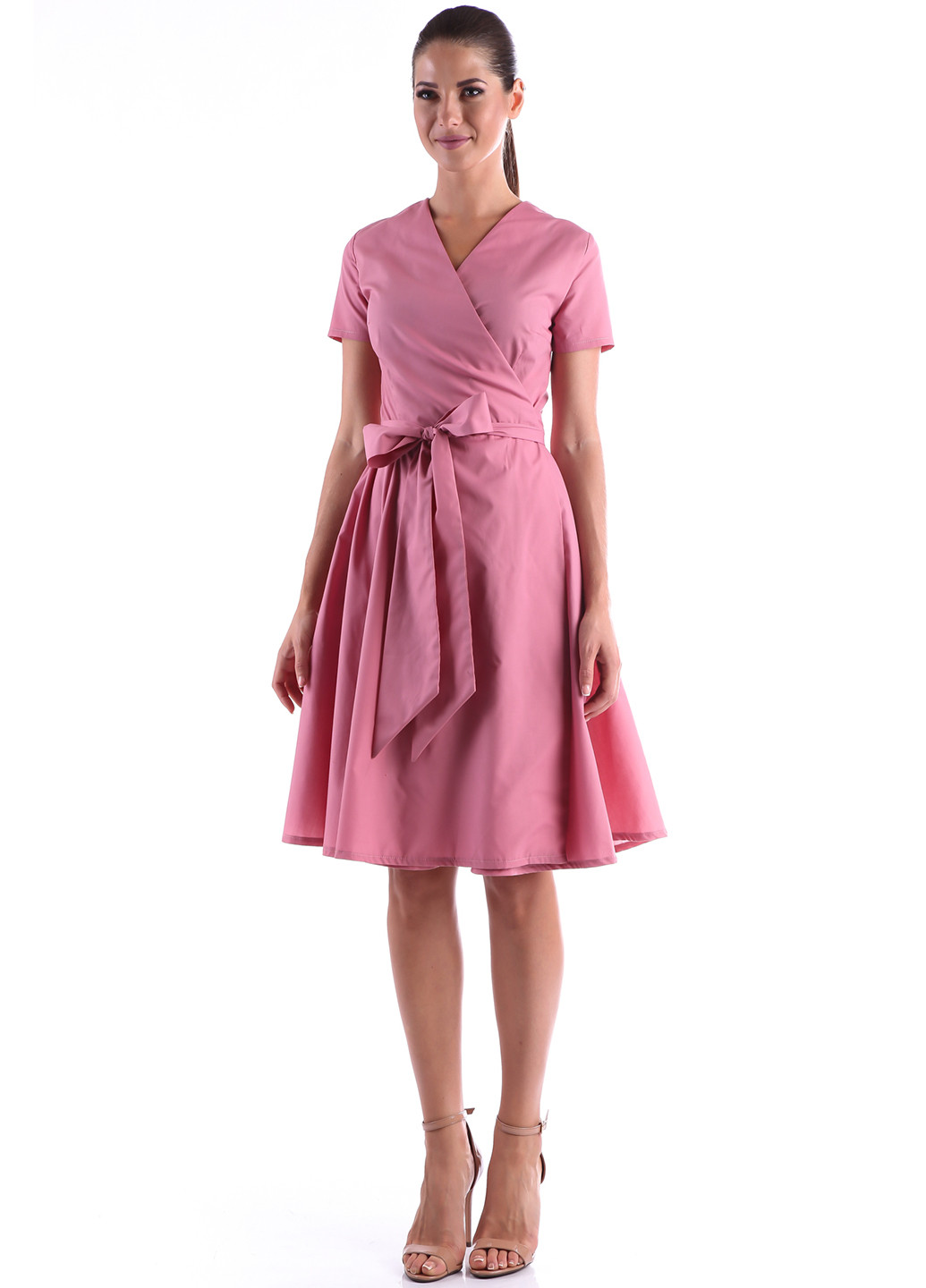 Розовое кэжуал платье 2Dress однотонное