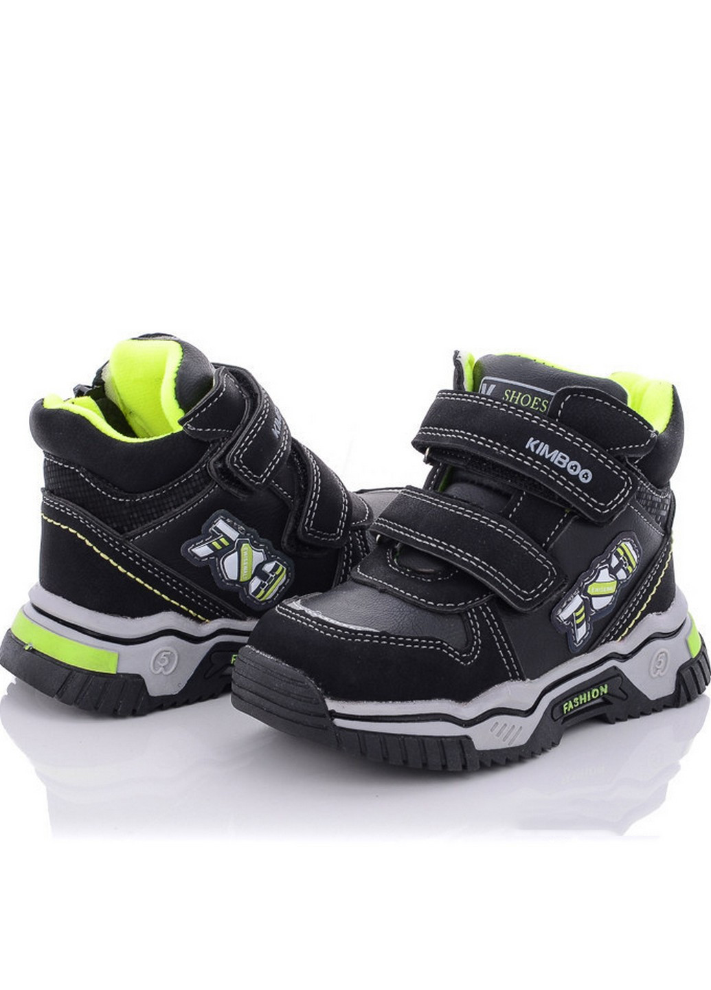 Демісезонні черевики YF937-1H Чорно-зелений Kimbo однотонні чорні кежуали