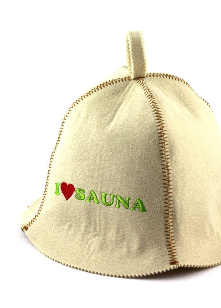Банная шапка "Я люблю сауну", искусственный фетр, белый (LA-333) Luxyart (252611492)