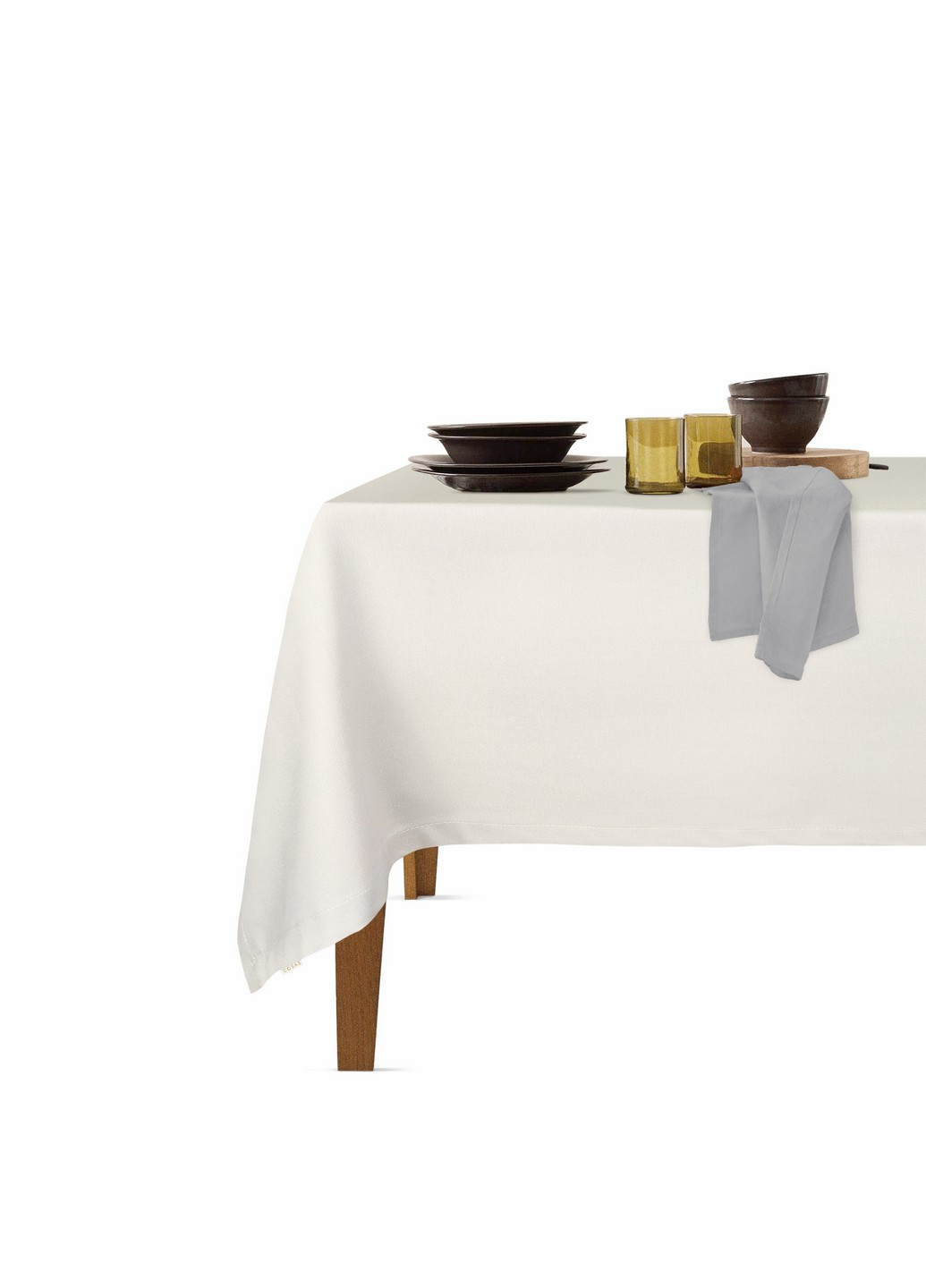 Столовый набор для сервировки стола скатерть Milk 140х180 и салфетки тканевые Grey 35х35 - 4 шт (4822052073988) Cosas (252506539)