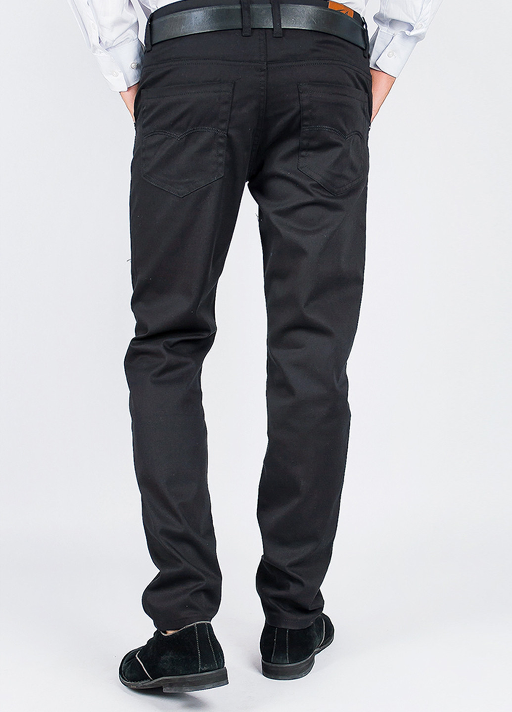 Черные джинсовые демисезонные прямые брюки Time of Style