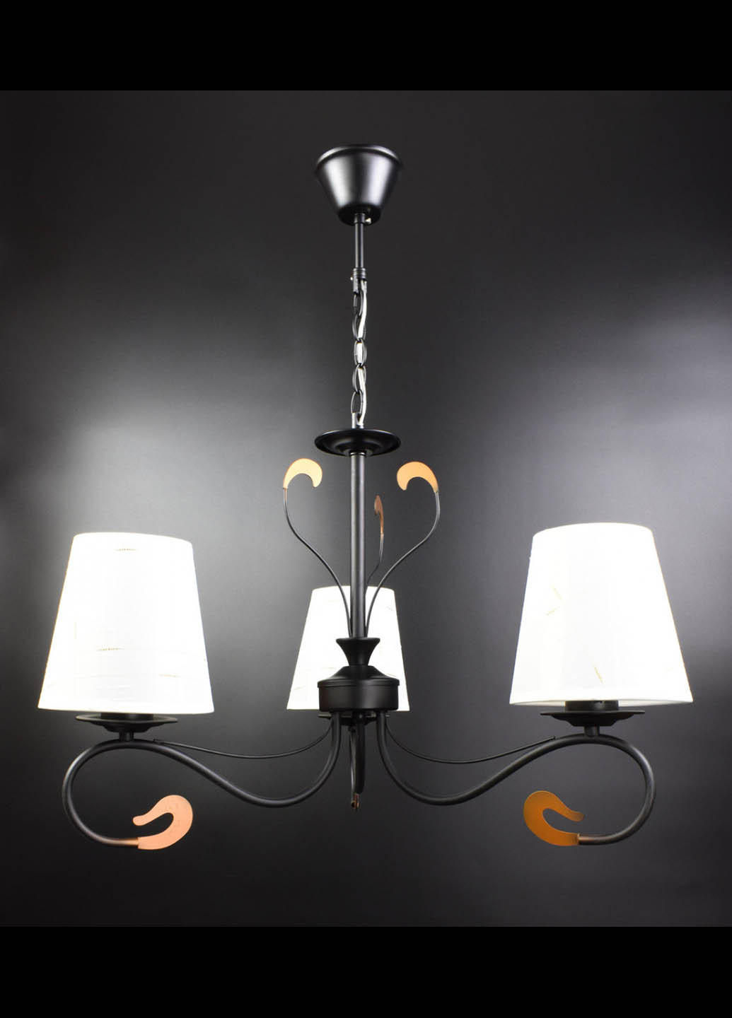 Люстра потолочная подвесная на 3 лампочки 11537/3 Черный 50х56х56 см. Handmade (234537545)