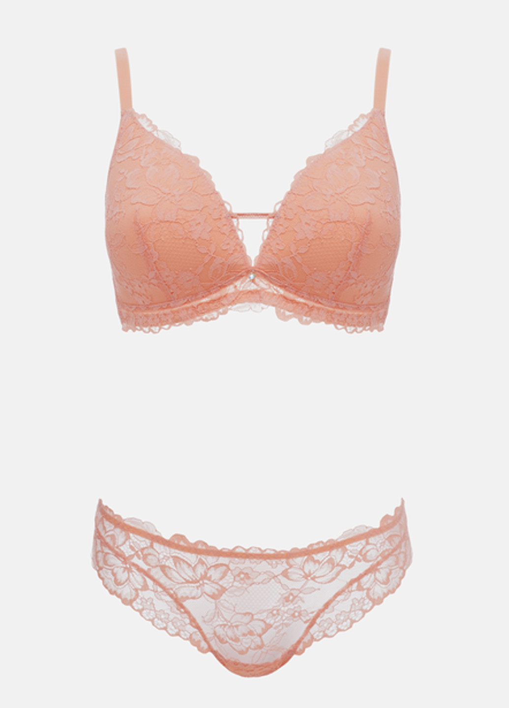 Светло-оранжевый демисезонный комплект (бюстгальтер, трусики) Leilieve