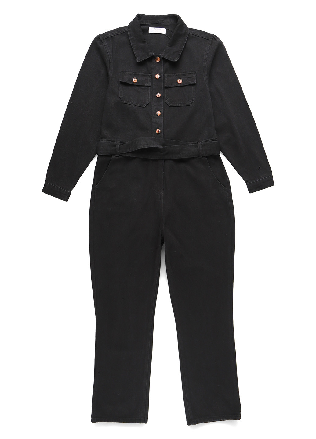 Комбинезон Dorothy Perkins комбинезон-брюки однотонный чёрный денил хлопок