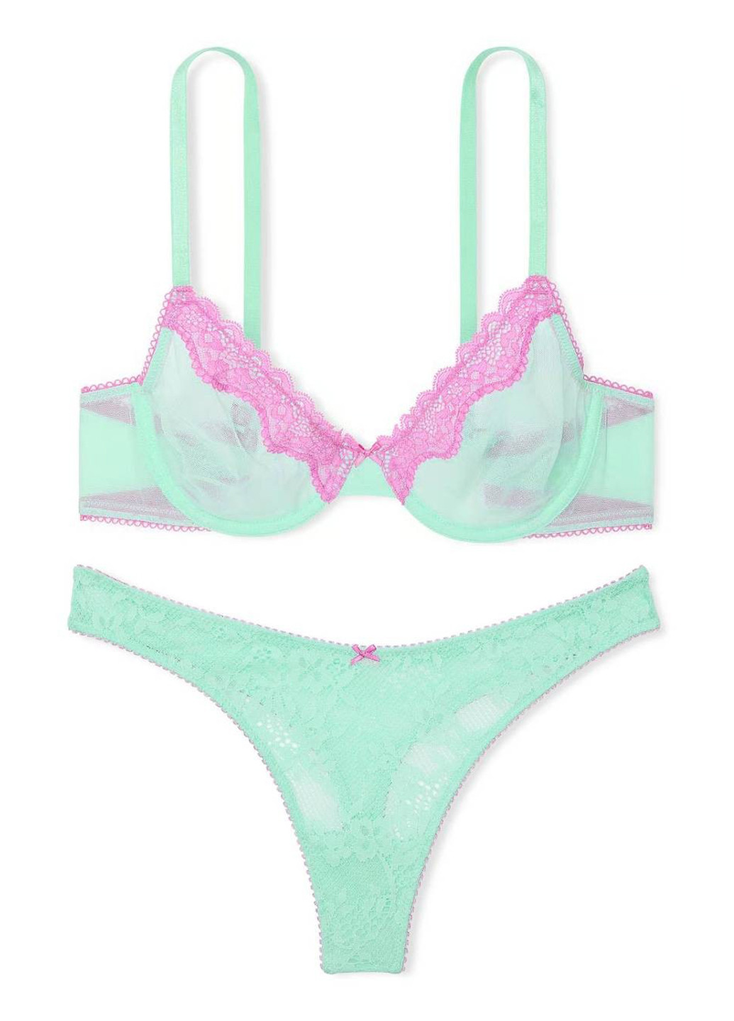 Бирюзовый демисезонный комплект (бюстгальтер, трусики) Victoria's Secret