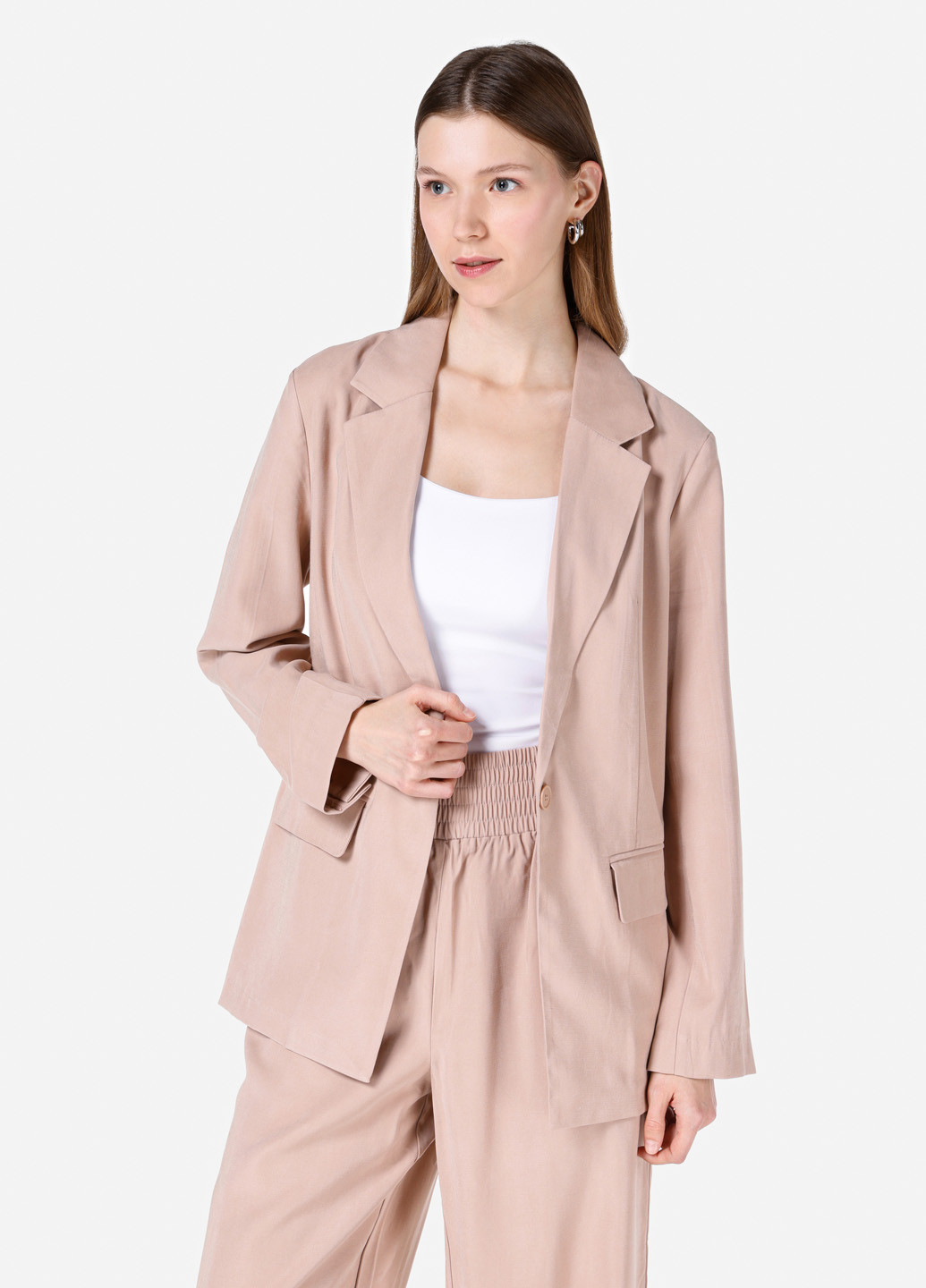 Пудровый женский жакет Colin's однотонный - демисезонный